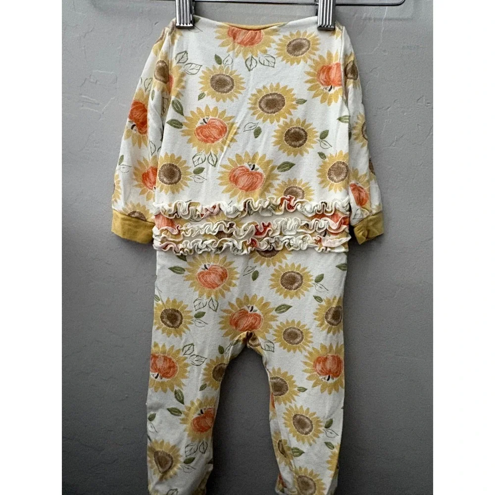 Milkberry Bamboo Ruffle Footie Pajamas – 0–3 Months
